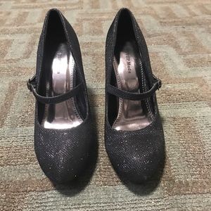 Black Sparkly Mary Jane Heels